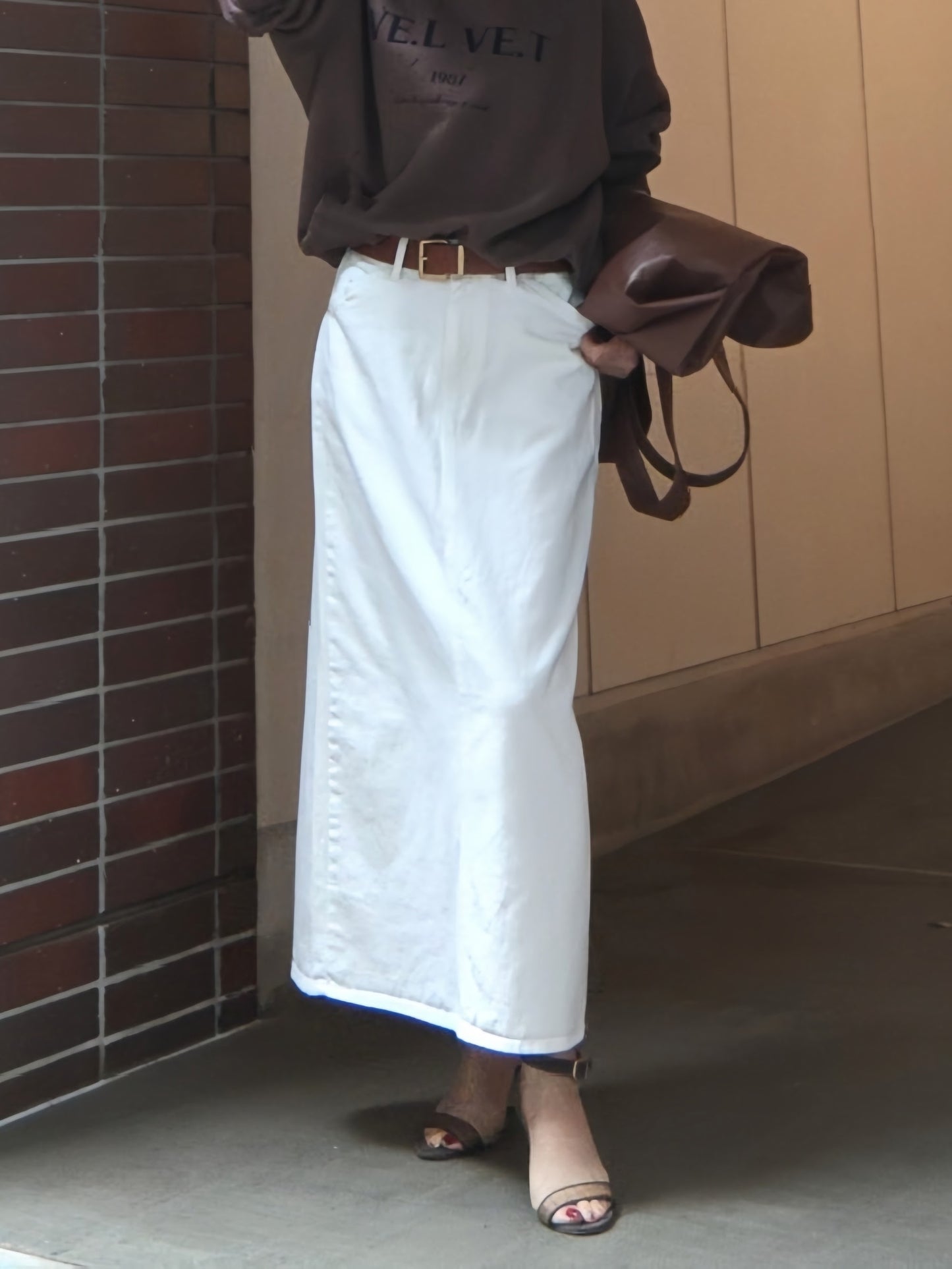 ホワイトデニムスカート