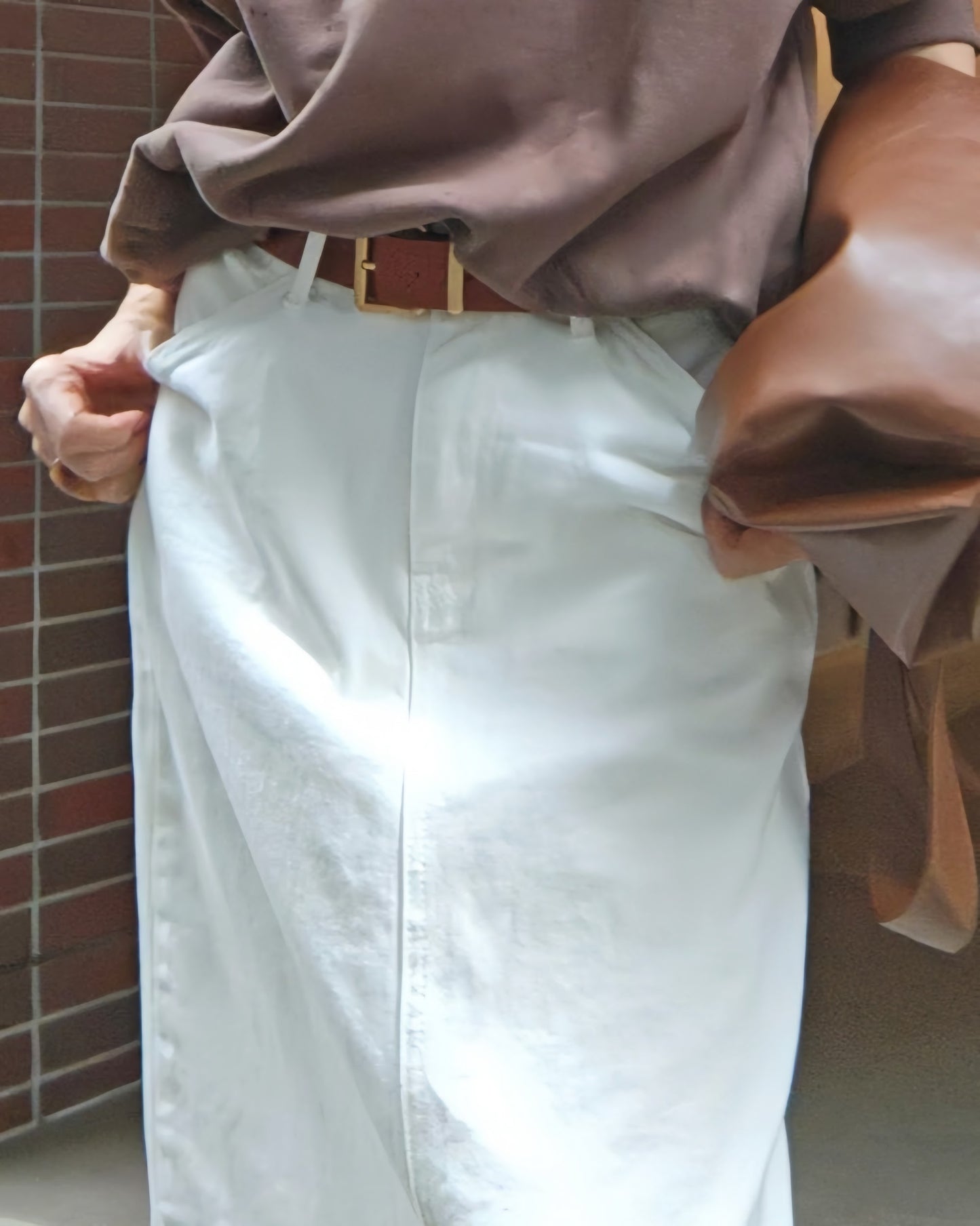 ホワイトデニムスカート
