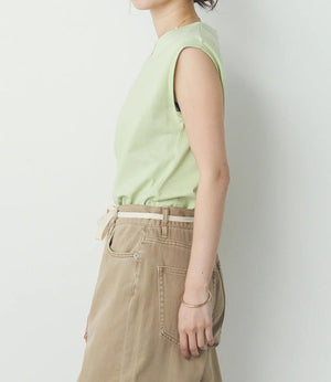 USAコットンコンパクトノースリーブカットソー