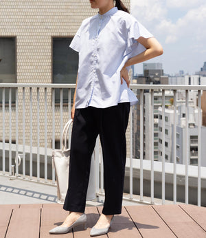 ストライプフレアスリーブブラウス