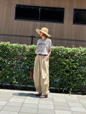 コットンワイドバレルパンツ