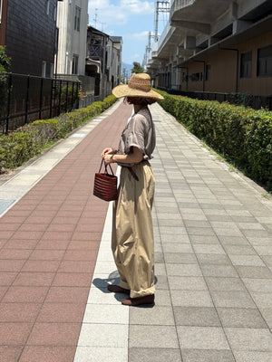 コットンワイドバレルパンツ