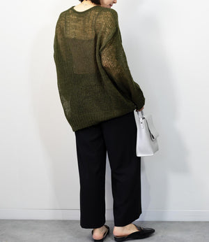 メッシュニットトップス