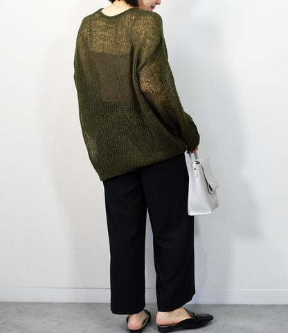 メッシュニットトップス