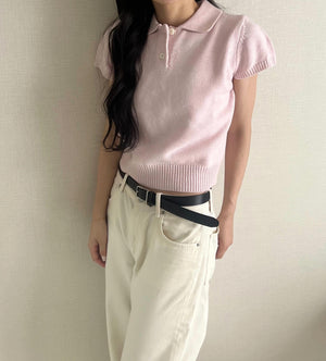 襟付きニットポロ