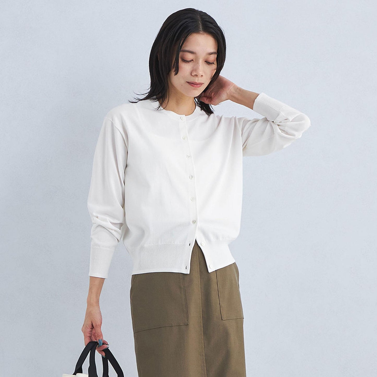 ドラキー クルーネック ニット カーディガン