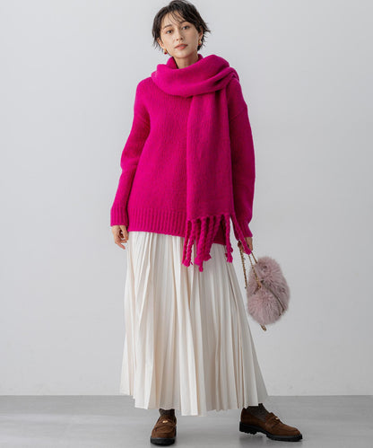 ブラッシュドエアーウール ニット マフラー