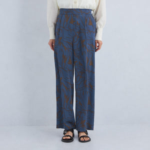 アート ボタニカル プリント パンツ