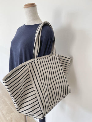 ストライプトートバッグ