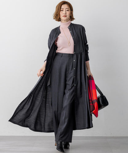 ウーステッドウール リブタートル ニット