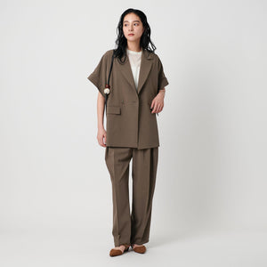 【WEB限定 Wardrobe DAILY MINIMAL】ハーフスリーブ ドルマンジャケット -ウォッシャブル-
