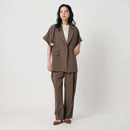 【WEB限定 Wardrobe DAILY MINIMAL】ハーフスリーブ ドルマンジャケット -ウォッシャブル-