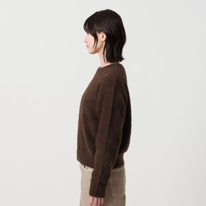 フォックスカシミヤブレンド クルーネックニットプルオーバー