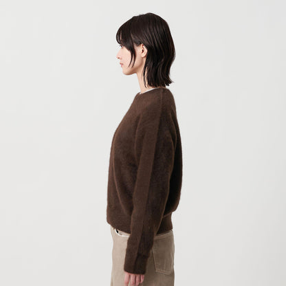 フォックスカシミヤブレンド クルーネックニットプルオーバー