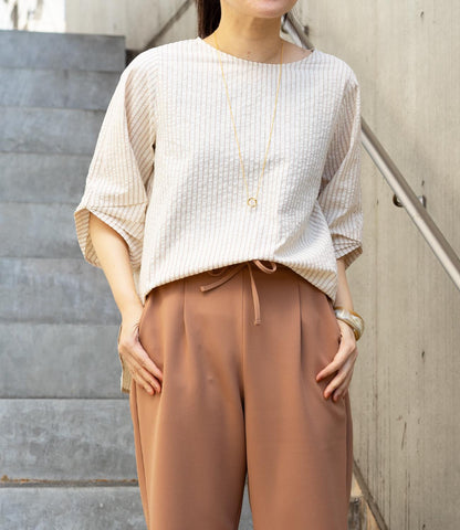 サッカーストライプブラウス