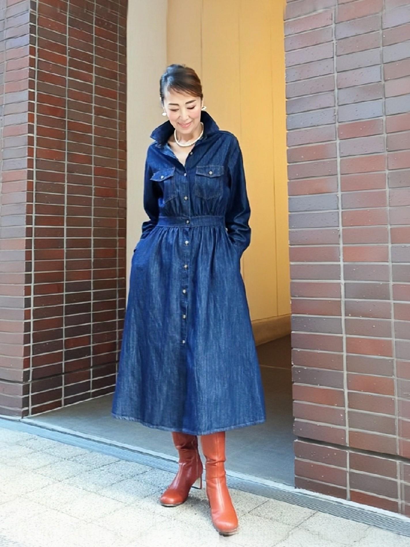 デニムフレアワンピース – &DROBE (アンドローブ)