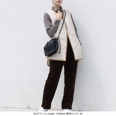 キルティングロングベスト