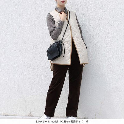 キルティングロングベスト