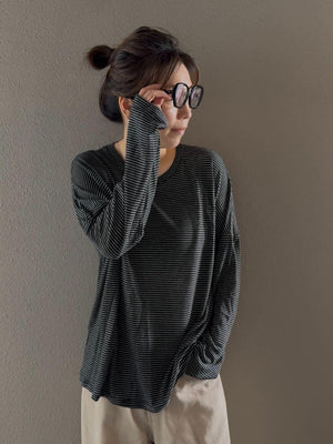 リネンボーダールーズロンT