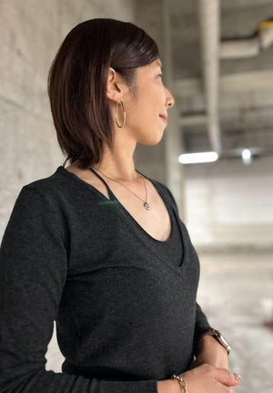 ホルターネックニットアンサンブル