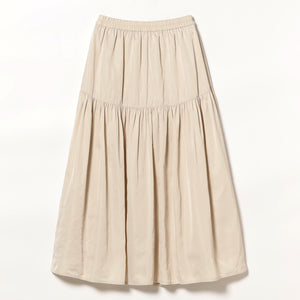 【百田夏菜子さん着用】【洗える】ツイル ギャザー スカート（S〜M）
