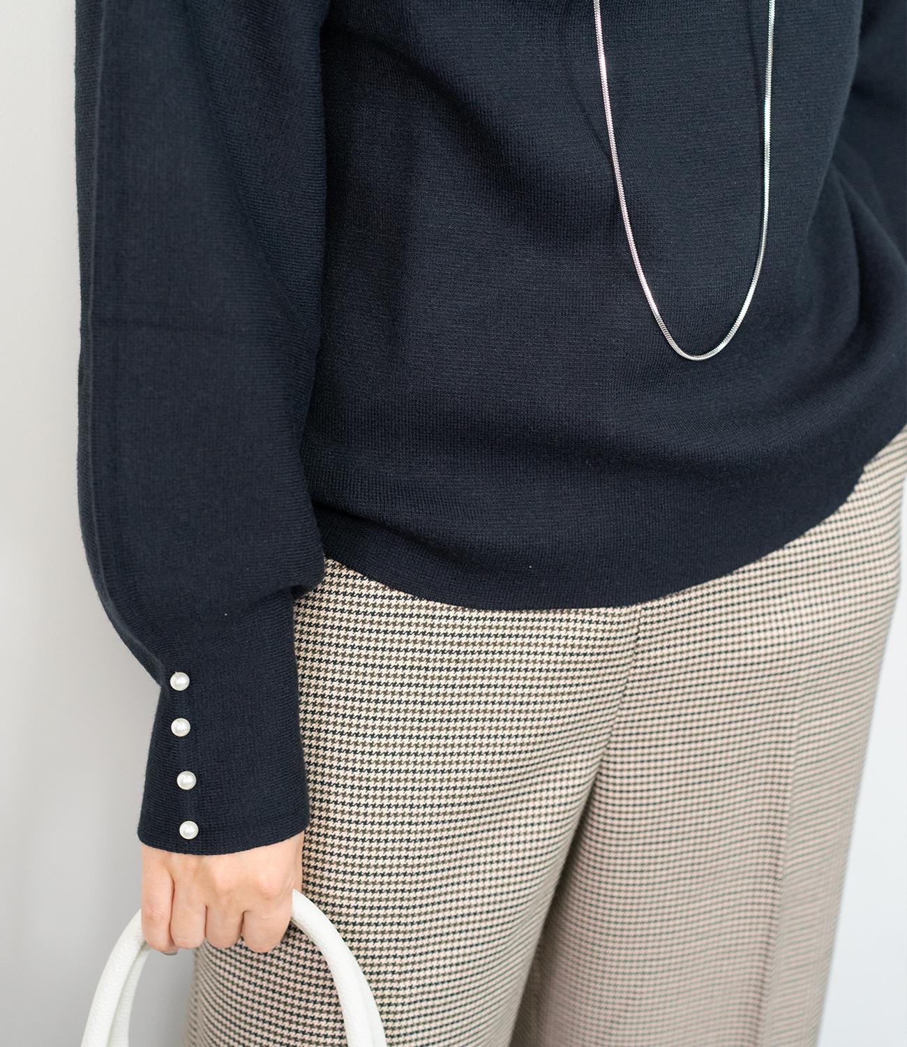 袖パールふわり袖ニット