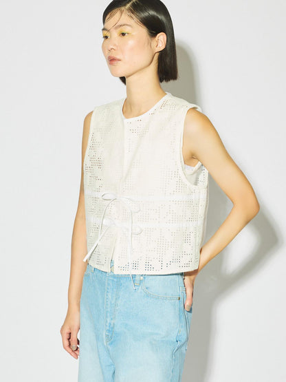 MIDIUMISOLID for Ladies レースショートベスト