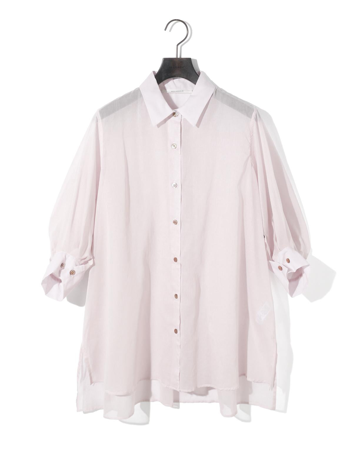 MIDIUMISOLID for Ladies シアースリットスリーブチュニックシャツ