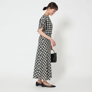 メッシュ ナロー フレア チェック スカート