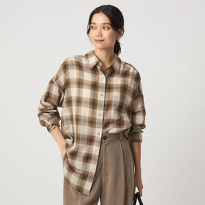 ［size SHORTあり］シアー チェック シャツ