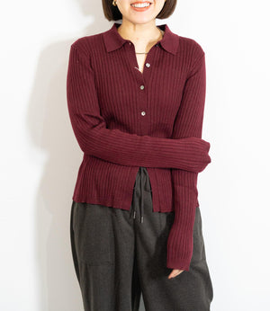 襟付きスリムニット