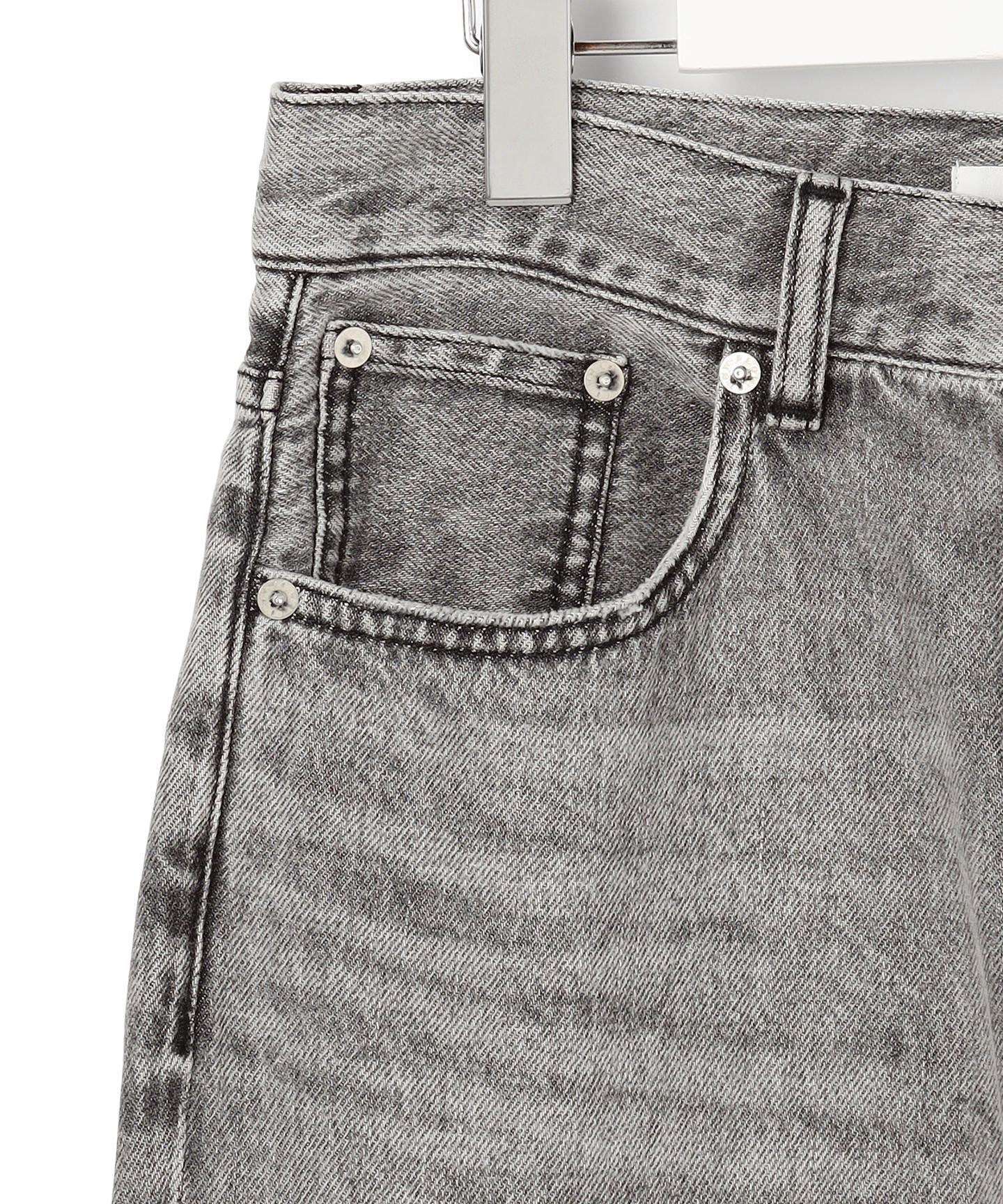 スリット ストレート デニム