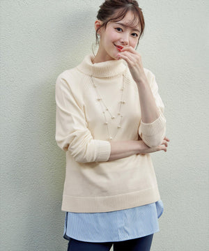 ラグランニットトップス