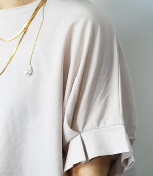 接触冷感袖タックカットソー