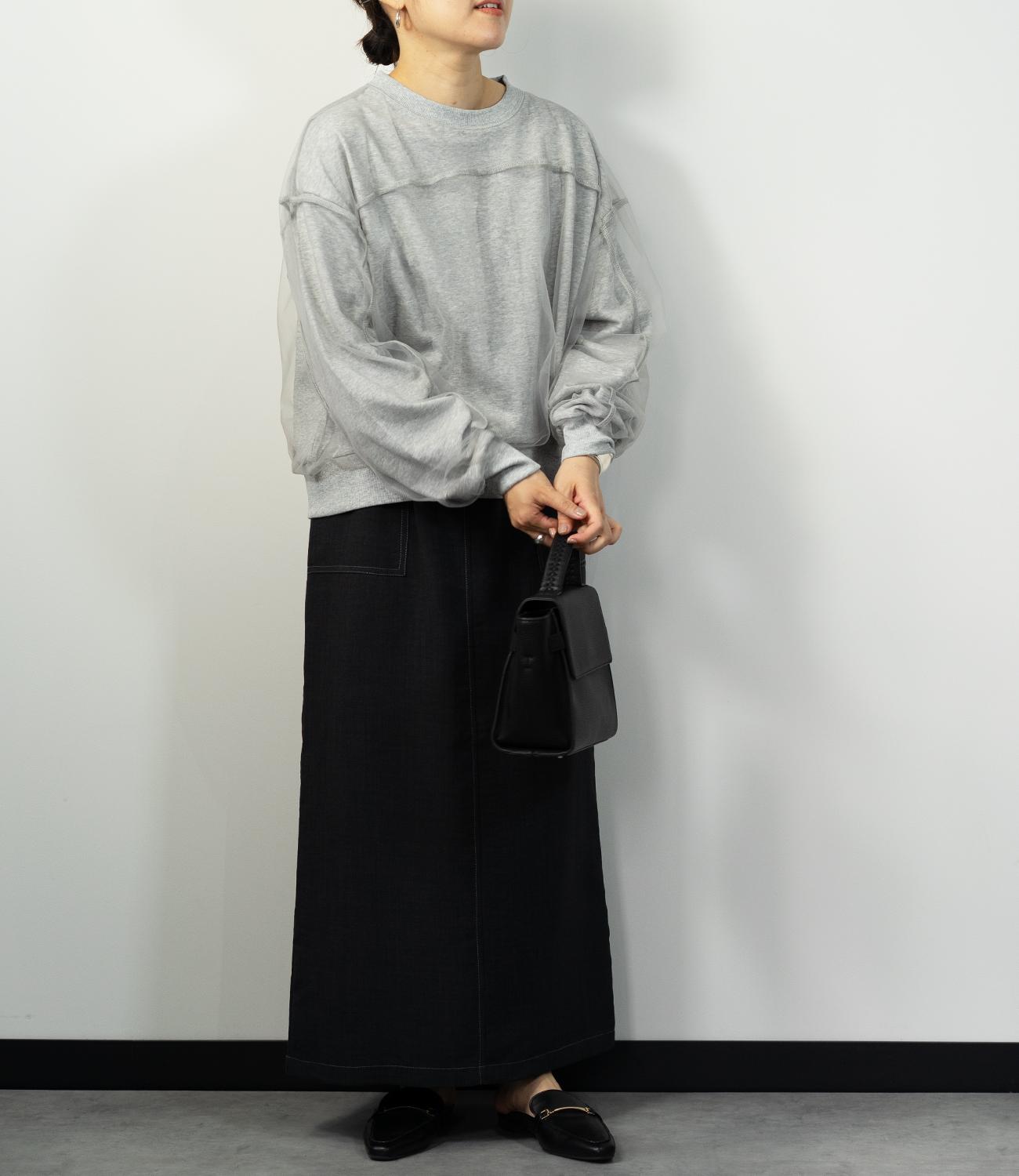 チュールレイヤードカットソー