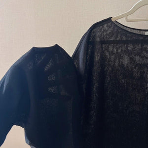 リネンざっくりニットケープ