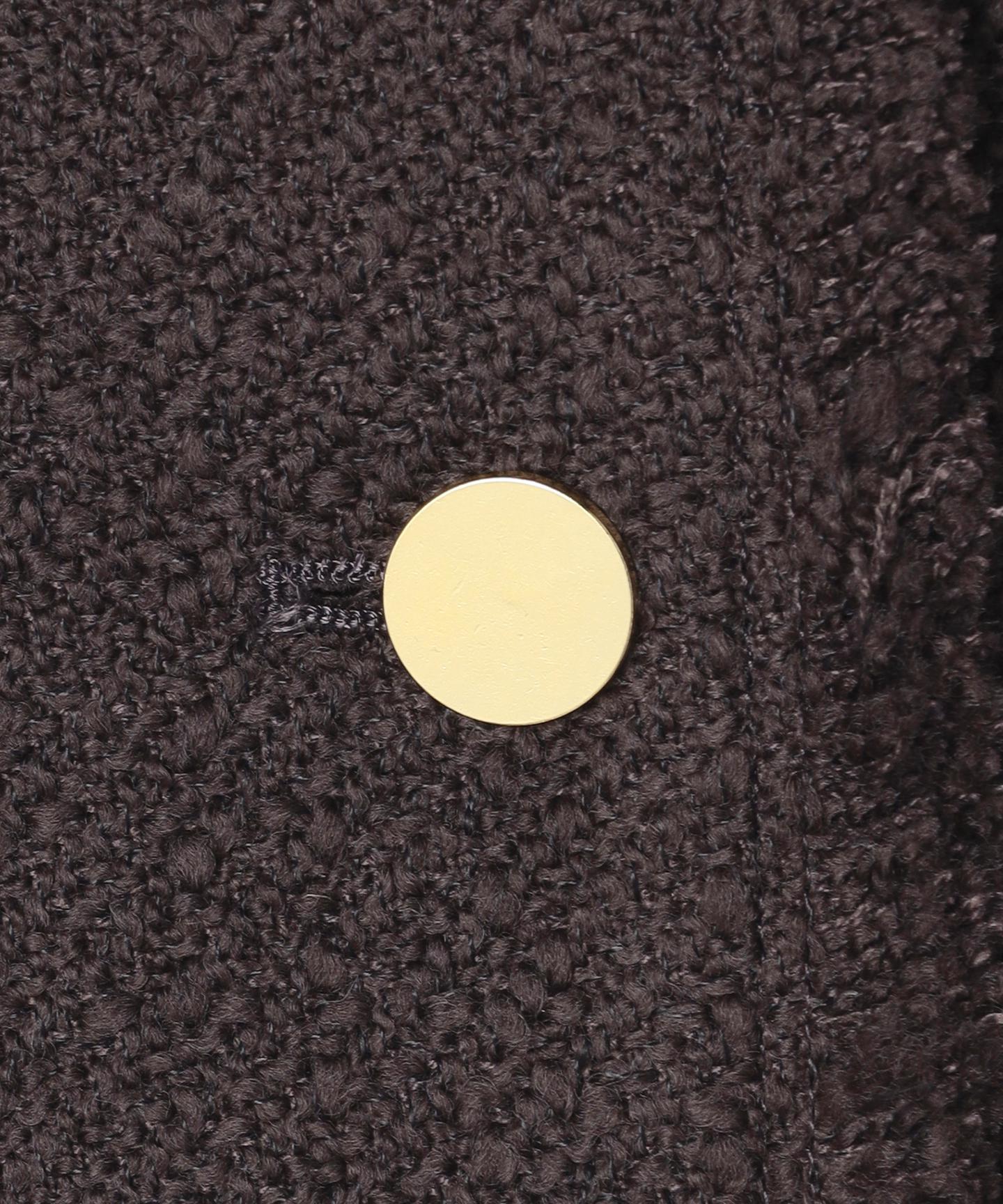 MULLIN / ウールツイードメタルボタンノーカラージャケット