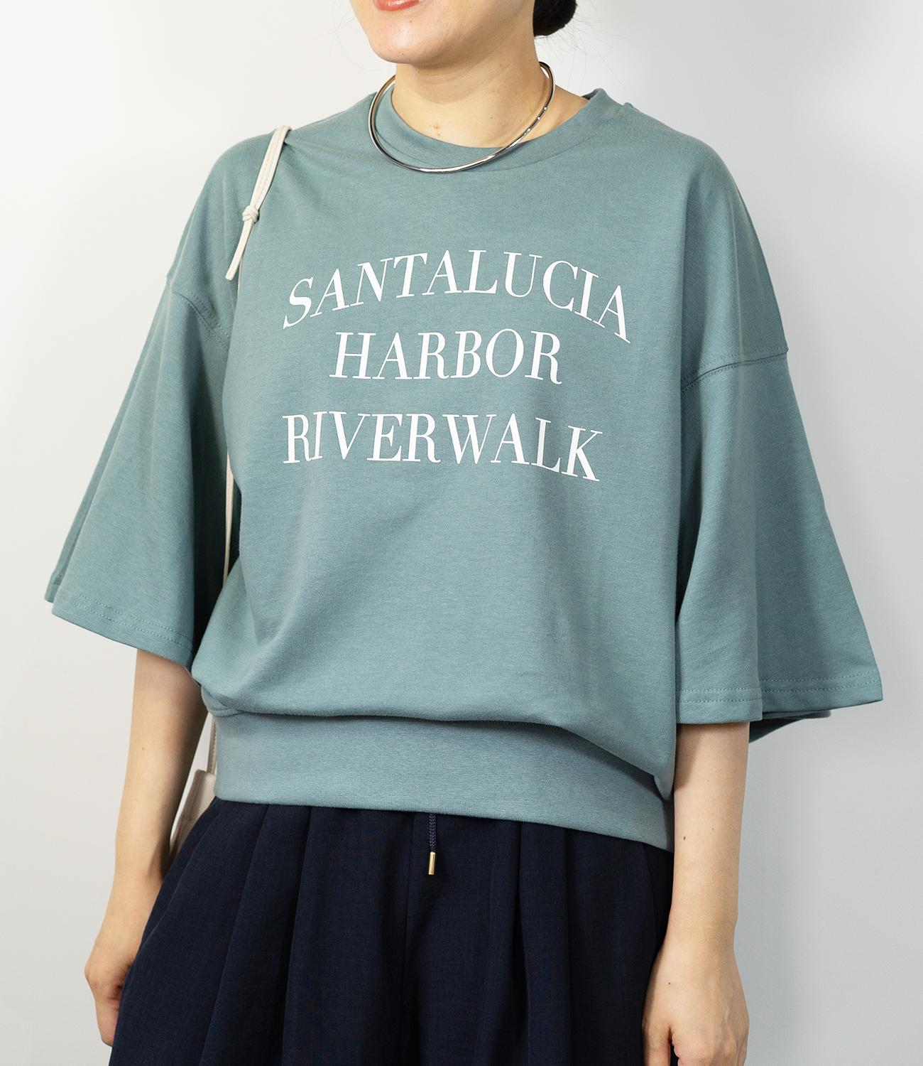 フレア袖レタリングTシャツ