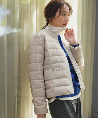 2WAYノーカラーダウン ジャケット