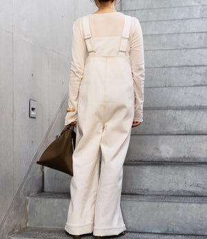 Vネックデニムライクオールインワン