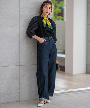 23区DENIM ストレッチ ワイドパンツ