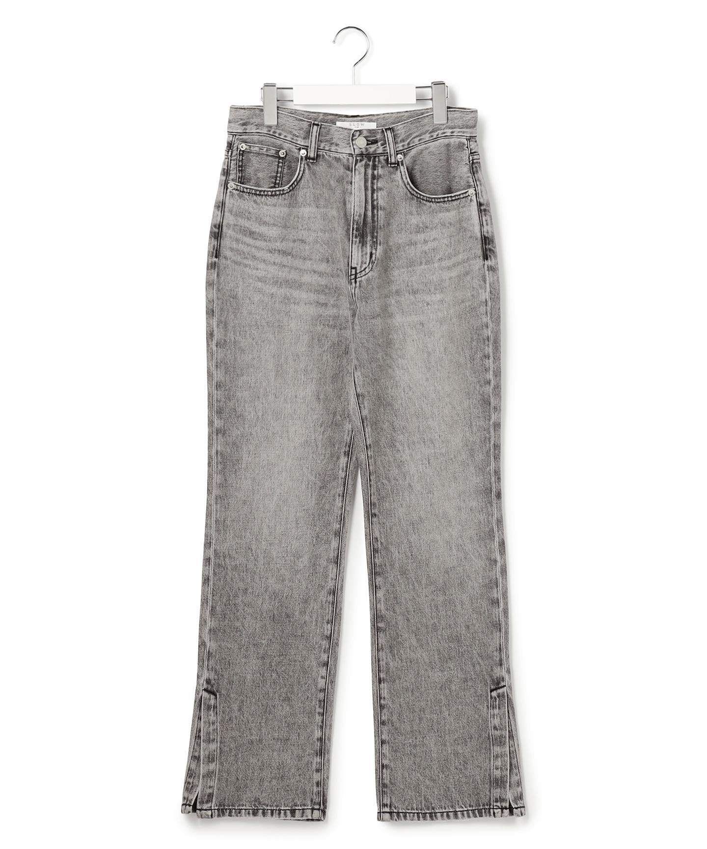 スリット ストレート デニム