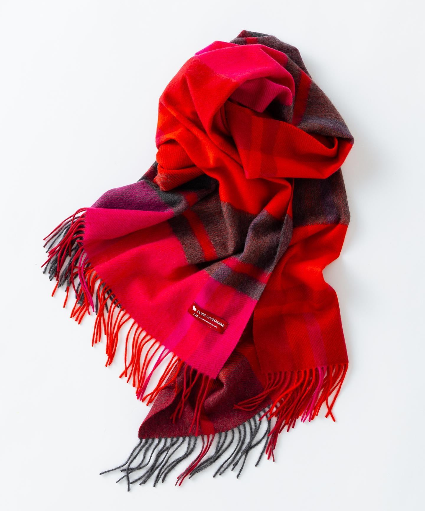 カシミヤ チェック ストール