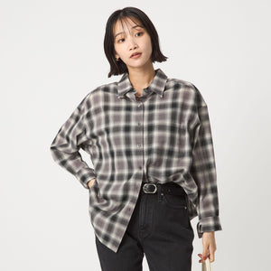 ［size SHORTあり］ウール混ボイル シャツ -ウォッシャブル-