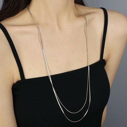 シャープダブルロングネックレス