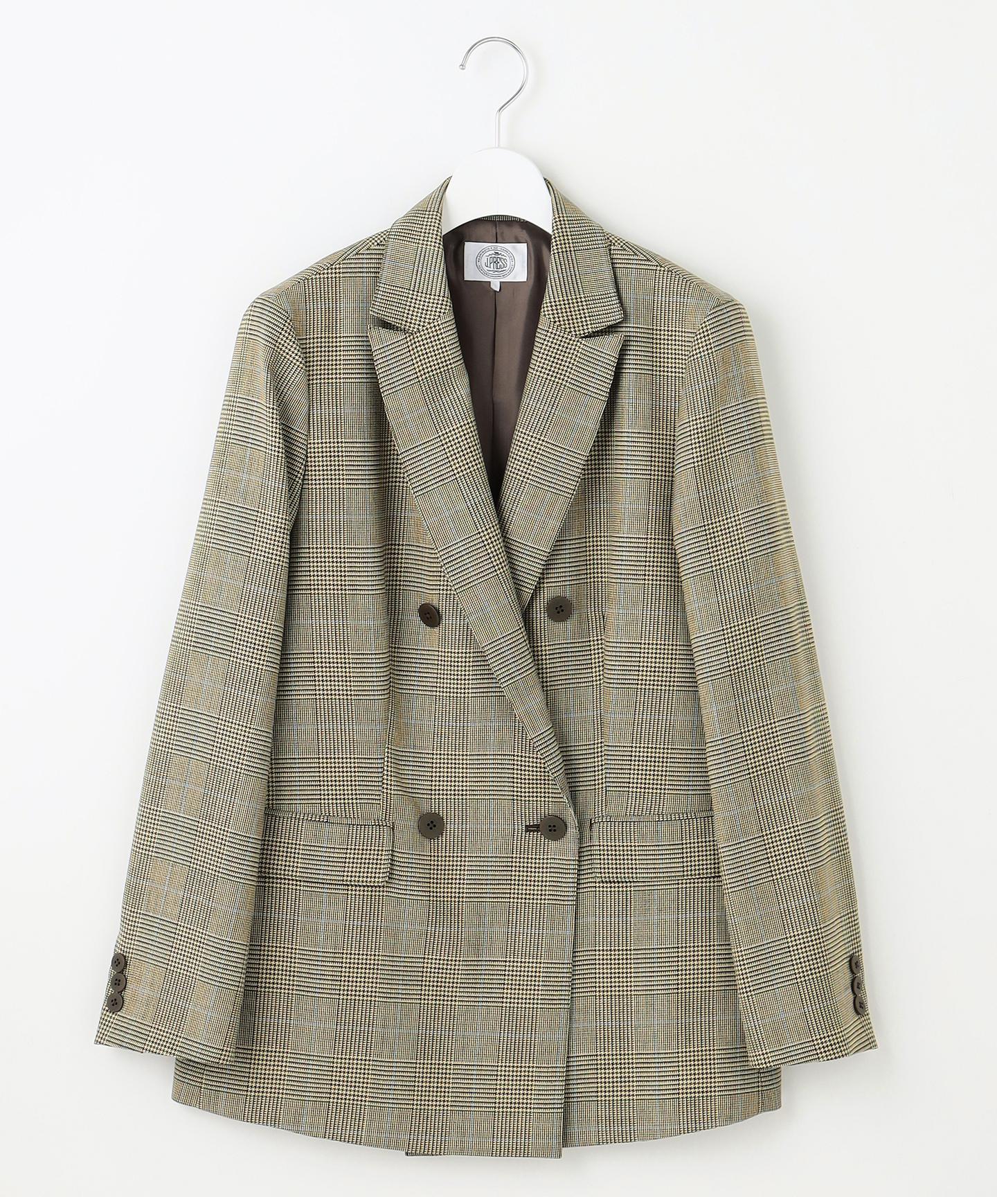 モナベールツイル チェック ダブル ジャケット