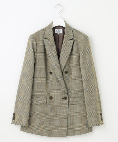 モナベールツイル チェック ダブル ジャケット