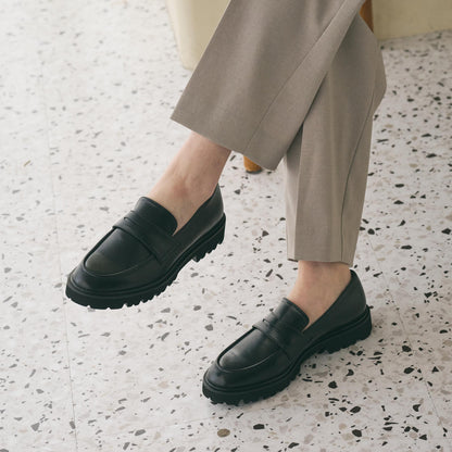 レザーライク コインローファー