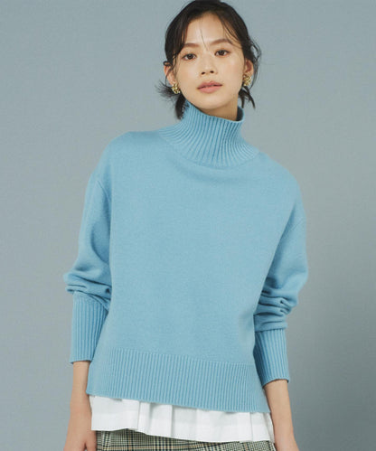 ウールカシミヤミックス ロールネック ニット