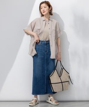 ライトシアーマットクロス ミリタリーディティール シャツ